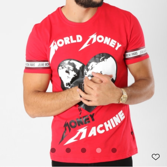 Jeune Riche Paris Red Money Machine T-shirt - Picture 3 of 9